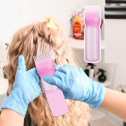 Root Comb Applicator Bottle for Hair Dye & Oil
